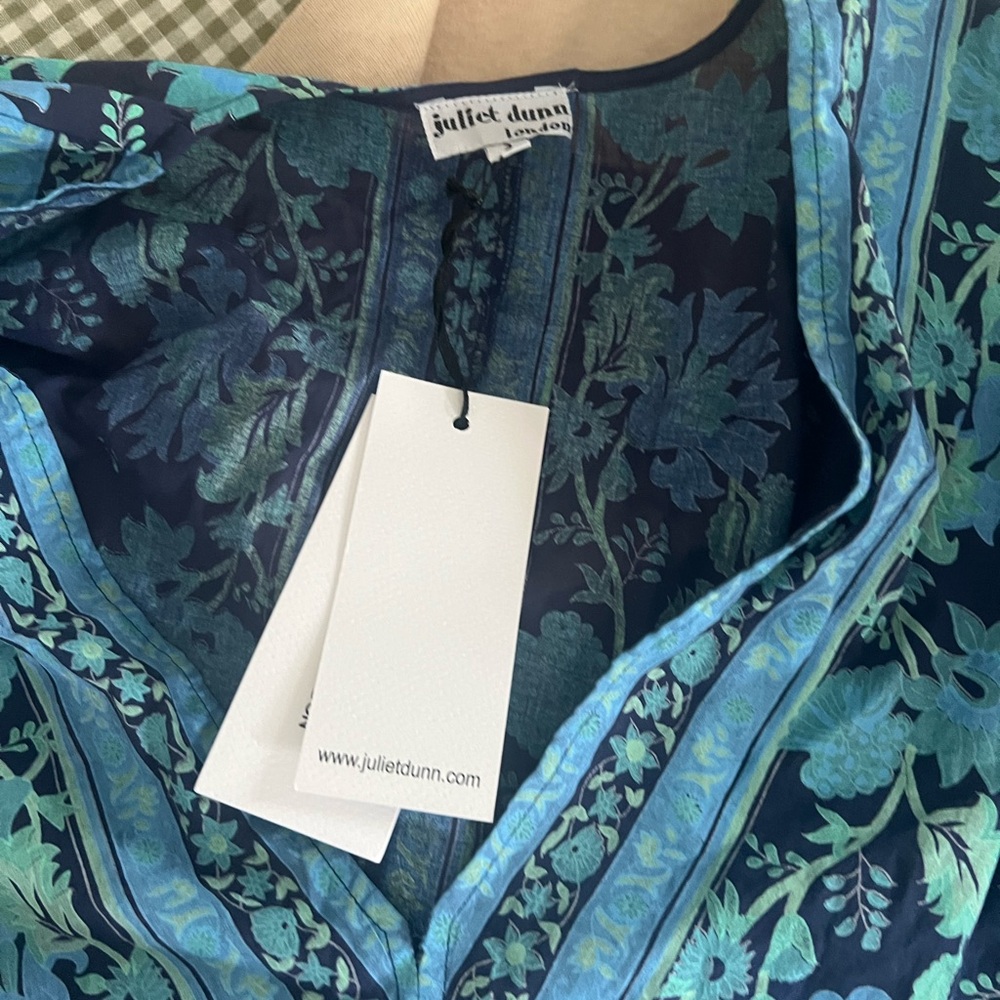 Juliet Dunn Navy and Turquoise Floral Dress - Picture 2 of 3